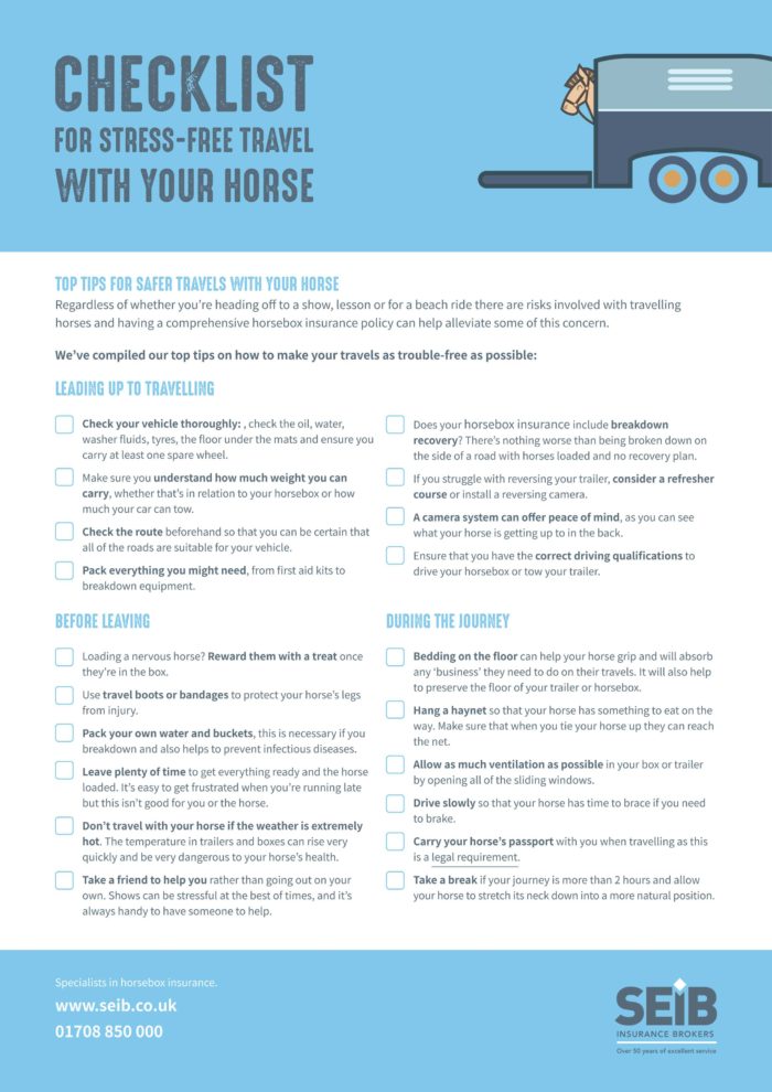 horse travel checklist